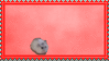 little hamster running away on a red background