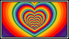 looping rainbow heart gif stamp