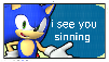 Sonic saying, 'I see you sinning'